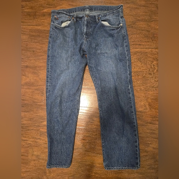 Ralph Lauren Polo Jeans Blue Finest Made Denim Straight Cotton Mens 36x30 - Picture 2 of 7